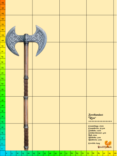 Rion LARP Axt Zweihand Trollfelsen Maße Rion LARP Axt Zweihand Trollfelsen Maße